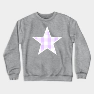 Soft Purple and White Buffalo Plaid Star Crewneck Sweatshirt